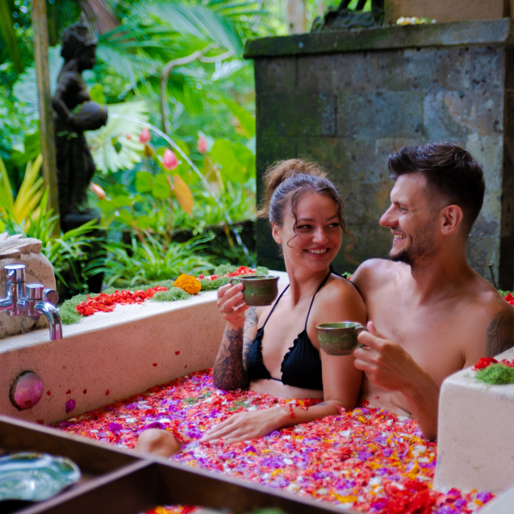 Luxury wellness retreat and flower bath experience at Dewi Gangga Spa in Ubud Bali