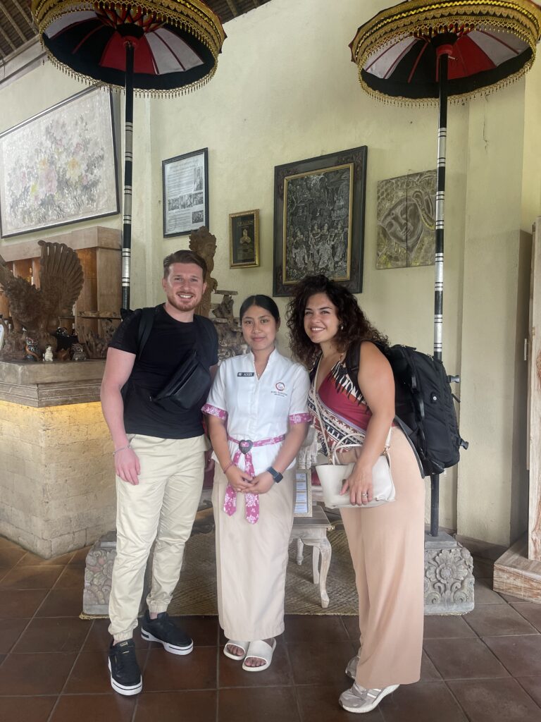 Team at Kailasha restaurant taking picture with the guest. they look very happy